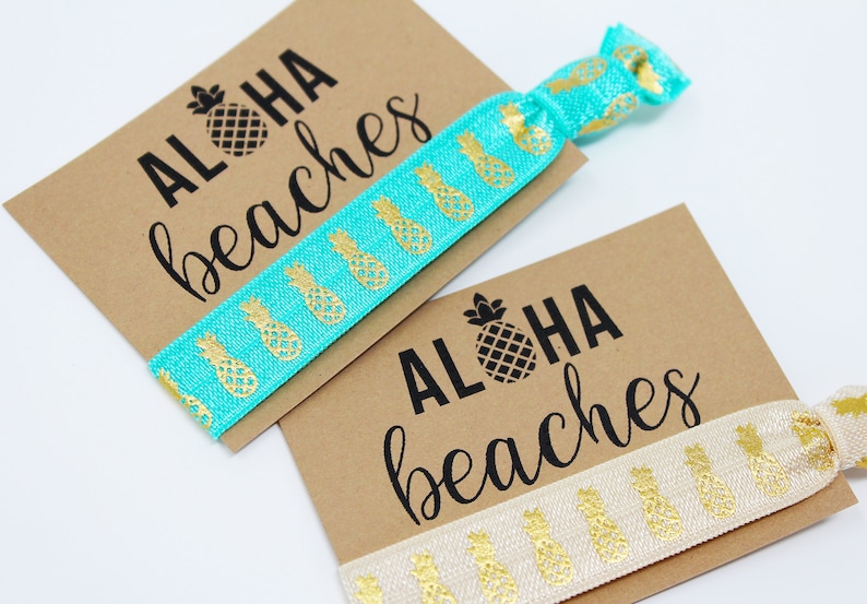 Aloha Beaches Hair Ties, Elastic Hair Ties, Elastic Wrist Bands/Bracelets, Party Favors, Wedding Favors, Hair Tie Favors image 7