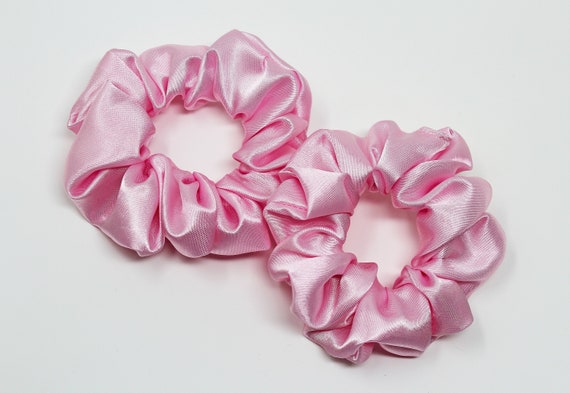 Light Pink Satin Hair Scrunchie, Hair Tie, Gentle Hair Elastic