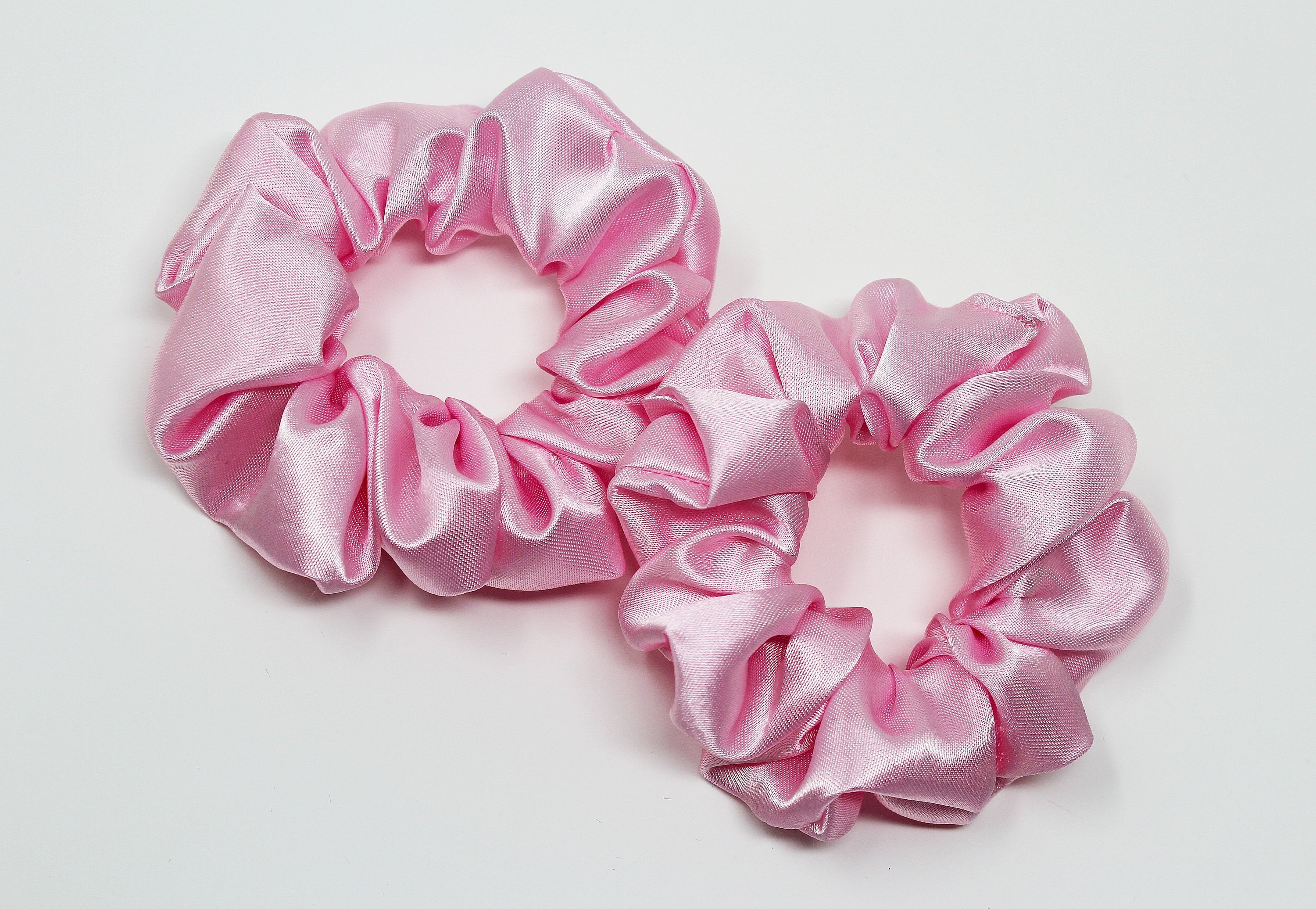 Satin Ribbon Ponytailer- Hot Pink + Light Pink Pink/Light Pink