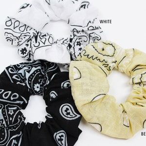 Bandana Print Hair Scrunchies, Hair Scrunchy, Bandana Hair Ties, Suave Elástico para el Cabello, Accesorios para el Cabello, Favores, Scrunchie Gift Set, Hecho a mano imagen 2