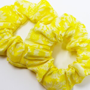 Delicate Floral Cotton Hair Scrunchies, Hair Ties, Gentle Hair Elastic, Hair Accessories and Handmade Favors or Gifts