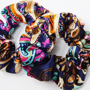 Abstract Paisley Print Hair Scrunchies, Hair Ties, Gentle Hair Elastic, Hair Accessories and Handmade Favors or Gifts