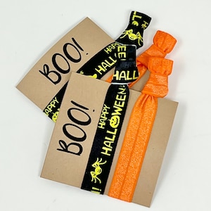 Boo Wrist Bands, Halloween Hair Ties, Elastic Wrist Bands/Bracelets, Halloween Party Favors, Trick or Treat Favors, Hair Tie Favors