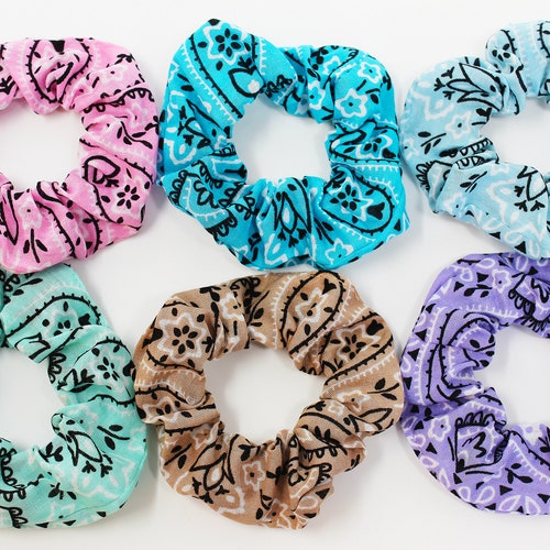 Bandana Print Hair Scrunchies for Kids Hair Ties Gentle Hair Etsy