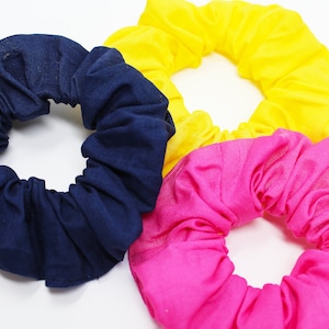 Bright Summer Cotton Hair Scrunchies, Scrunchy, Hair Ties, Top Knot, Gentle Hair Elastic, Hair Accessories, Gift Set, Favors, Handmade