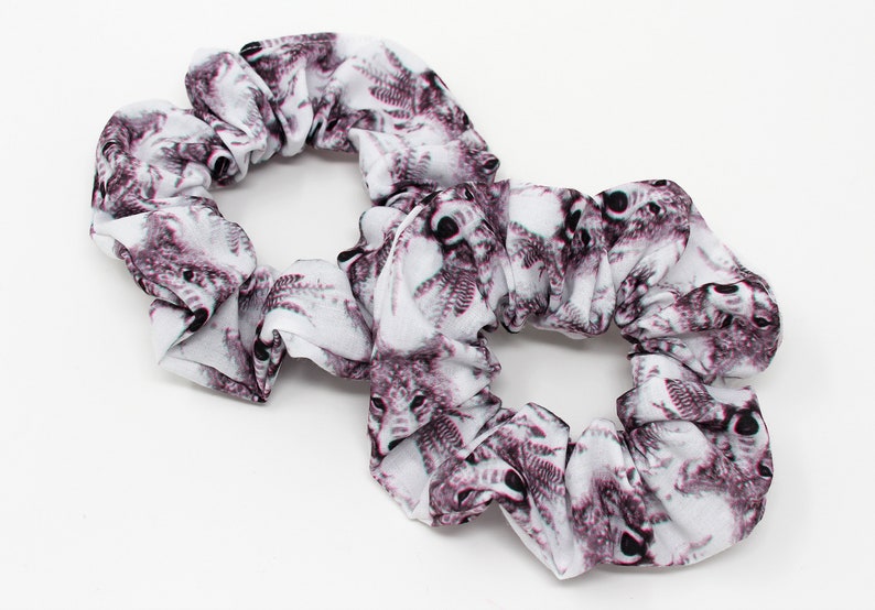 Wolf Print Hair Scrunchies, Hair Ties, Gentle Hair Elastic, Hair Accessories and Handmade Favors or Gifts image 1