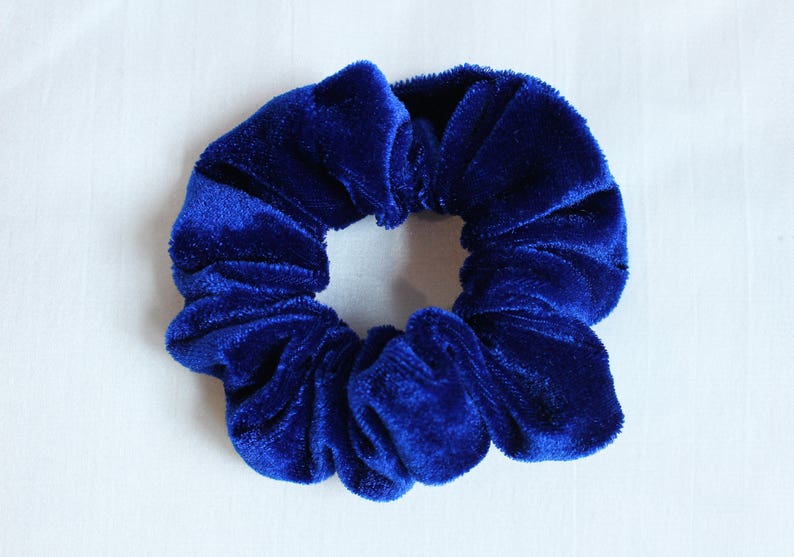 3. Velvet Hair Scrunchies in Royal Blue - wide 5