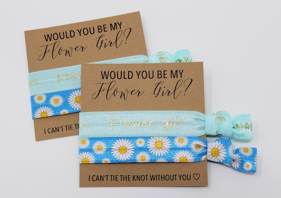 HT11E. Flower Girl Hair Tie Flower Girl Gift Flower Girl Proposal Ideas