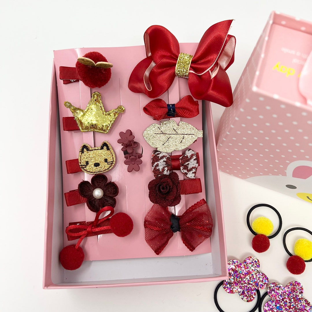 Coffret bijoux coffret cadeau accessoires cheveux enfant petite fille  ensemble épingle à cheveux coffret coiffure pince à cheveux princesse fille  bébé