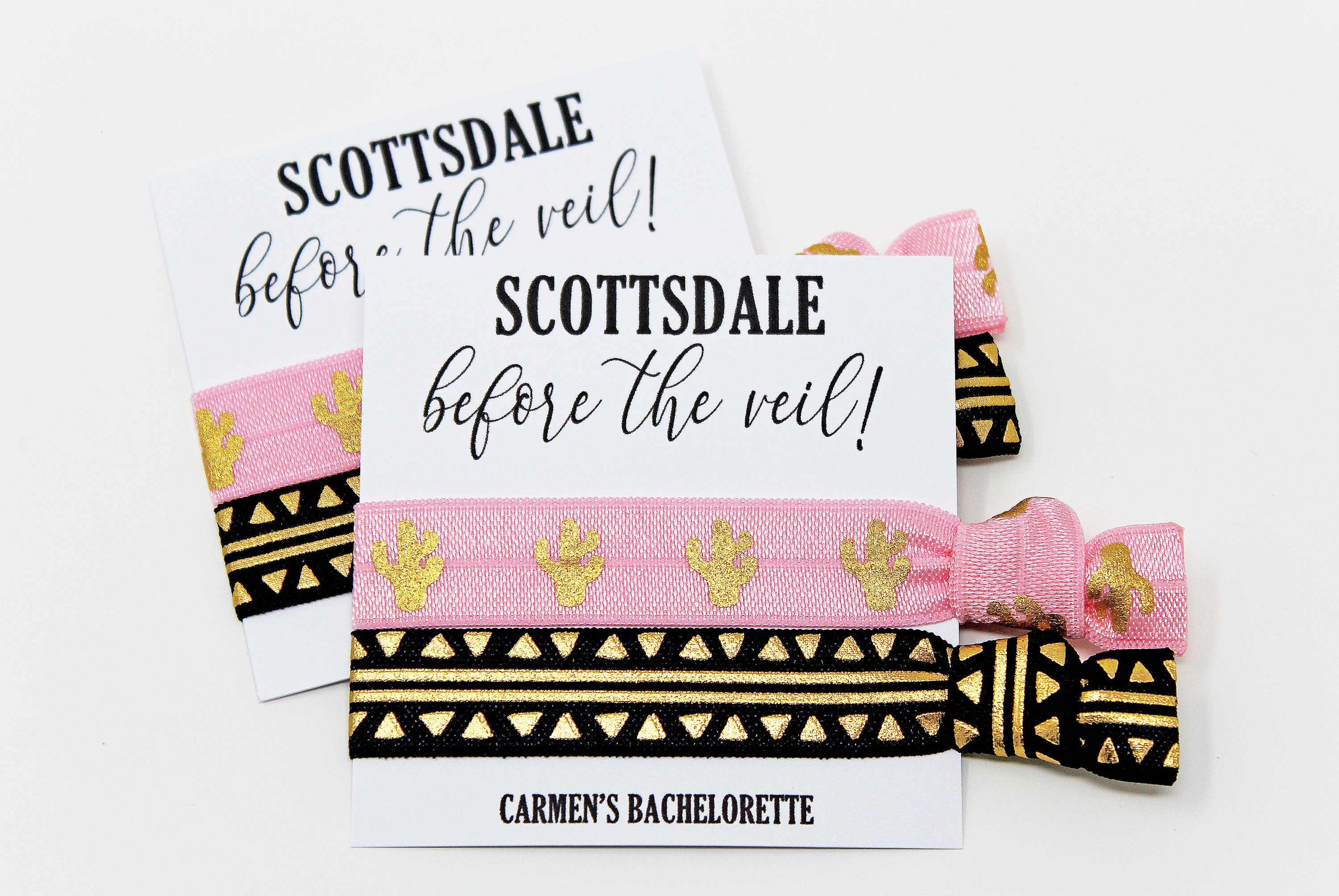 Scottsdale Before the Veil Hair Ties, Bachelorette Hair Ties, Bachelorette Party Favors, Elastic Hair Ties, Wrist Bands, Hair Tie Favors