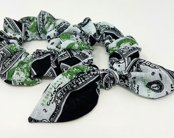 Dollars print hair scrunchies,hair scrunchy,gentle hair elastis,hair accessories,handmade gift,birthday gift,