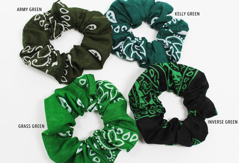 Bandana Print Hair Scrunchies Hair Scrunchy Bandana Hair Etsy
