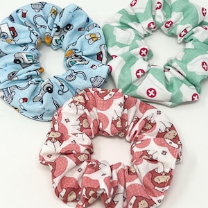 Doctor Hair Scrunchie, Nurse, First Responder, Hospital, Medical Student, Scrunchy, Hair Ties, Hair Accessories, Favors, Gift, ONE Scrunchie