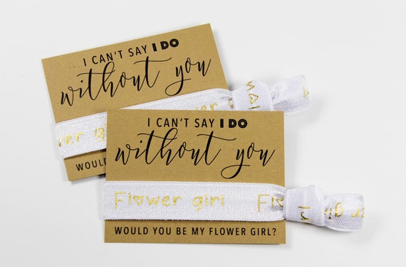 HT11E. Flower Girl Hair Tie Flower Girl Gift Flower Girl Proposal Ideas