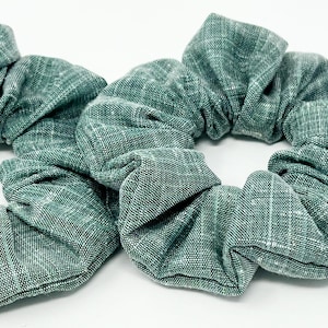 Hair Scrunchies,Sea Green Cotton Scrunchy, Hair Tie, Gentle Hair Elastic, Hair Accessories, Top Knot, Gift , Favors, Handmade,Birthday Gift.