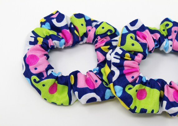 Elephant Print Hair Scrunchie Hair Tie Gentle Hair Elastic Etsy