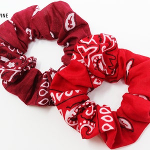 Bandana Print Hair Scrunchies, Hair Scrunchy, Bandana Hair Ties, Suave Elástico para el Cabello, Accesorios para el Cabello, Favores, Scrunchie Gift Set, Hecho a mano imagen 7