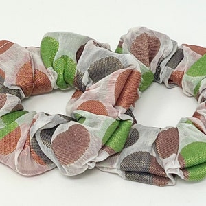 Colorful Polka Dot Hair Scrunchie, Scrunchy, Hair Tie, Gentle Hair Elastic, Hair Accessories, Gift, Favors, Handmade, One Hair Scrunchie