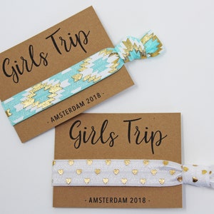 Girls Trip Hair Ties, Elastic Hair Ties, Elastic Wrist Bands/Bracelets, Girls Getaway, Bachelorette Favors, Hair Tie Favors