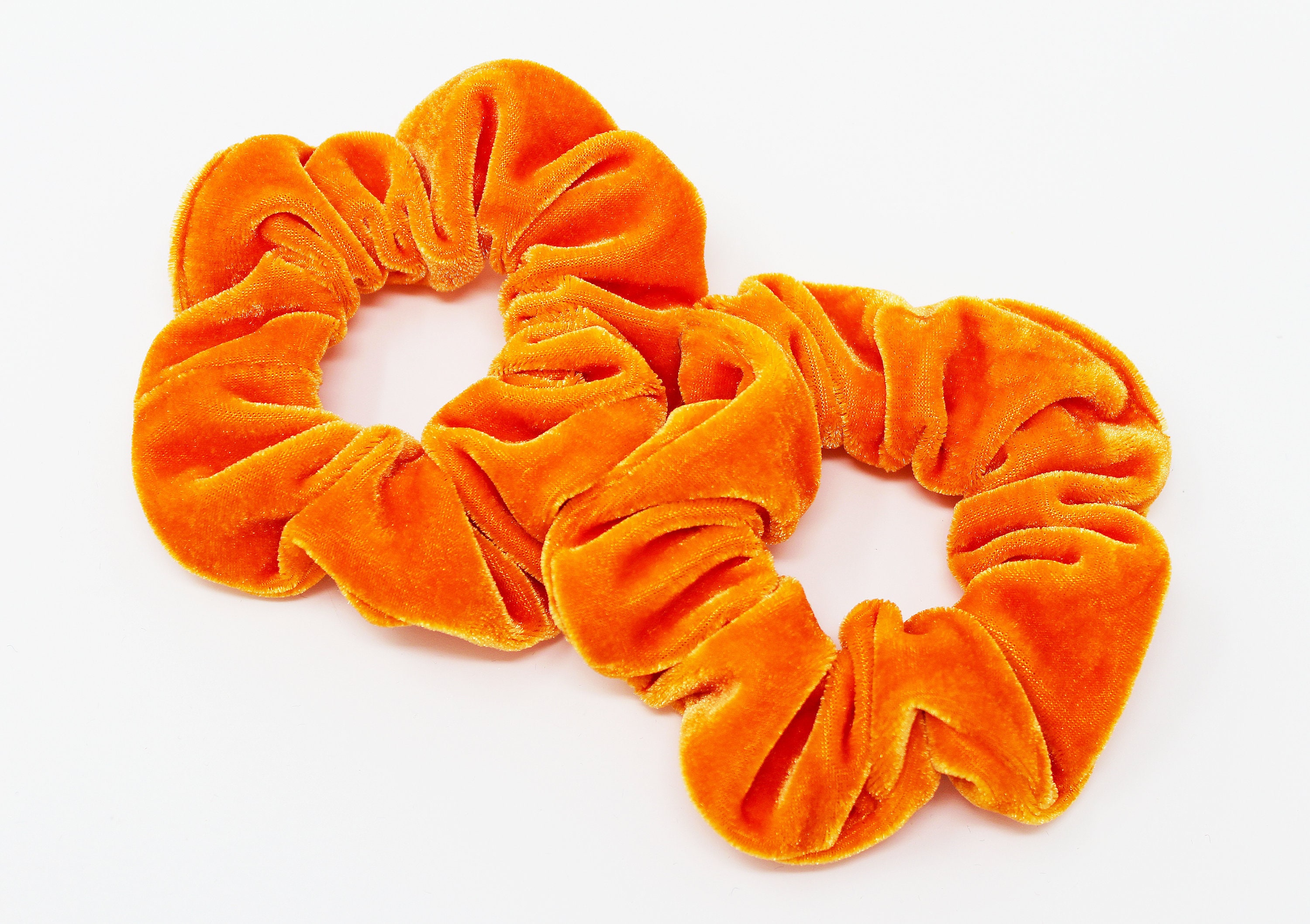 Orange Velvet Hair Scrunchie Hair Tie Gentle Hair Elastic Hair Accessory and Handmade Favor or Gift One Hair Scrunchie