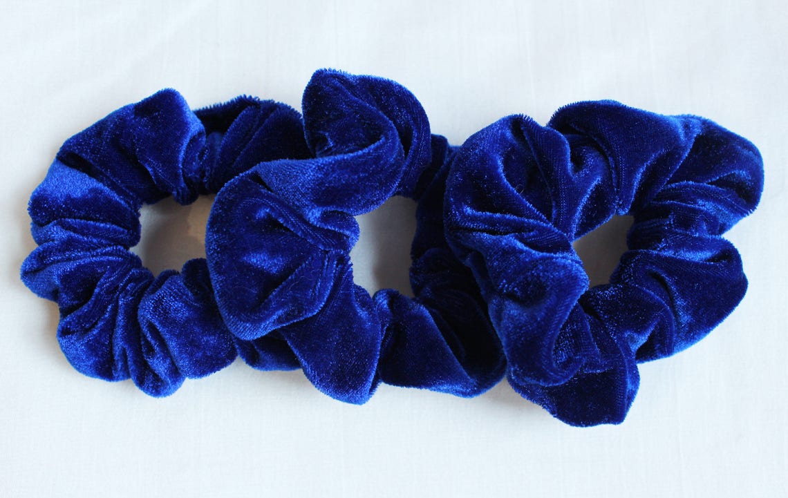 1. Royal Blue Velvet Hair Scrunchie - wide 10