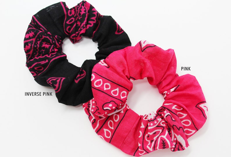 Bandana Print Hair Scrunchies, Hair Scrunchy, Bandana Hair Ties, Suave Elástico para el Cabello, Accesorios para el Cabello, Favores, Scrunchie Gift Set, Hecho a mano imagen 6