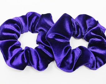 Purple Velvet Hair Scrunchie, Hair Tie, Gentle Hair Elastic, Hair Accessory, Handmade Favor/Gifts, Top Knot, One Hair Scrunchie