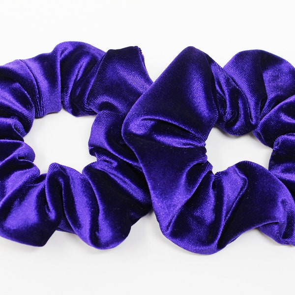 Purple Velvet Hair Scrunchie, Hair Tie, Gentle Hair Elastic, Hair Accessory, Handmade Favor/Gifts, Top Knot, One Hair Scrunchie