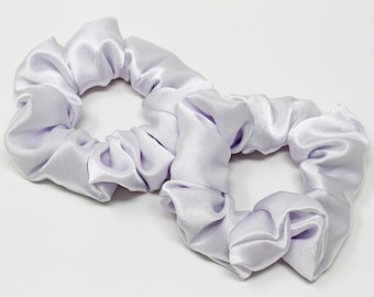 White Satin Hair Scrunchie, Hair Tie, Gentle Hair Elastic, Hair Accessory, Handmade Favor/Gifts, One Hair Scrunchie