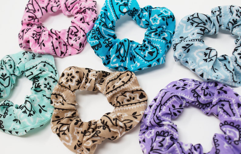 Bandana Print Hair Scrunchies for Kids Hair Ties Gentle Hair Etsy