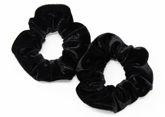 Black Velvet Hair Scrunchie Hair Tie Gentle Hair Elastic - Etsy Black Velvet Hair Scrunchie Hair Tie Gentle Hair Elastic - Etsy