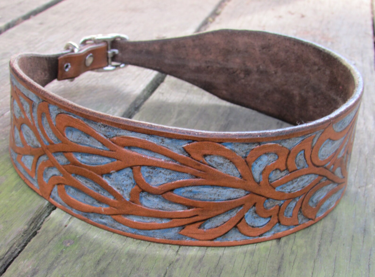 Custom Made To Order Hand Tooled Leather Dog Collars. Examples Etsy