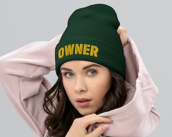 Green and Gold OWNER Hat (Multiple Styles and Colors - Beanie/Hat)