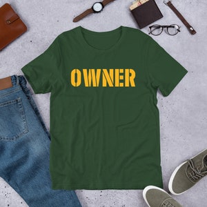 Green Bay Packers OWNER tee shirt in Green or Gold