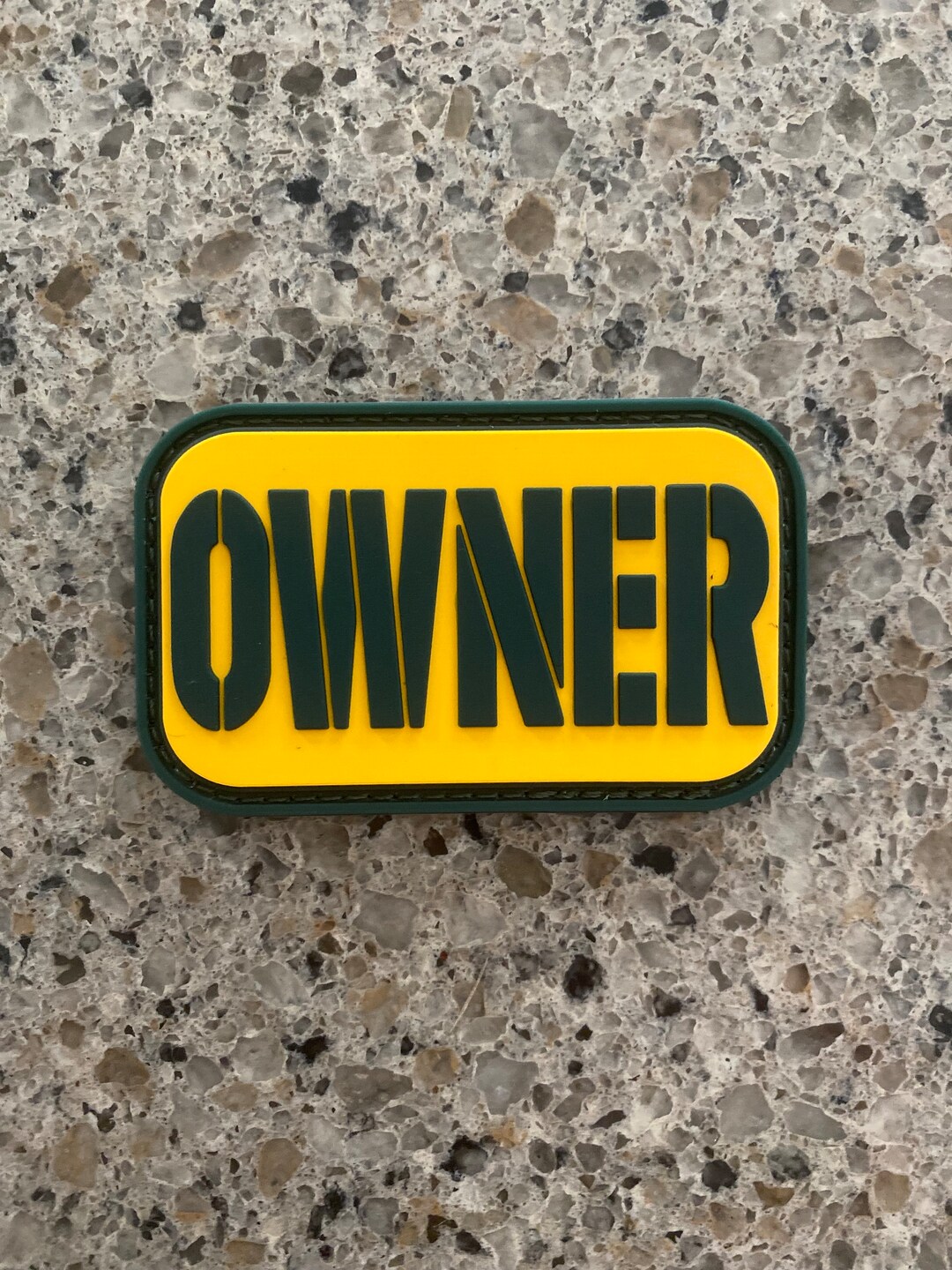 OWNER Green and Gold PVC Morale Patch - Etsy