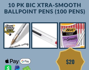 10 Pk BIC Xtra-Smooth Kugelschreiber (100 Stück)