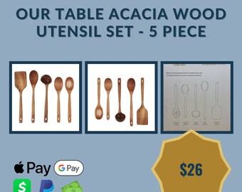 Our Table Acacia Wood Utensil Set - 5 Piece