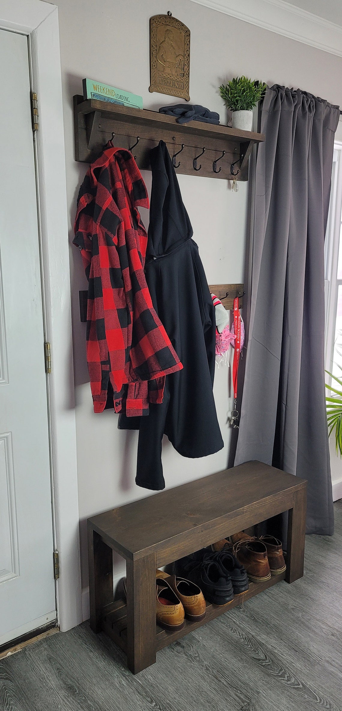 Banco de entrada con estante Banco de entrada moderno | Etsy