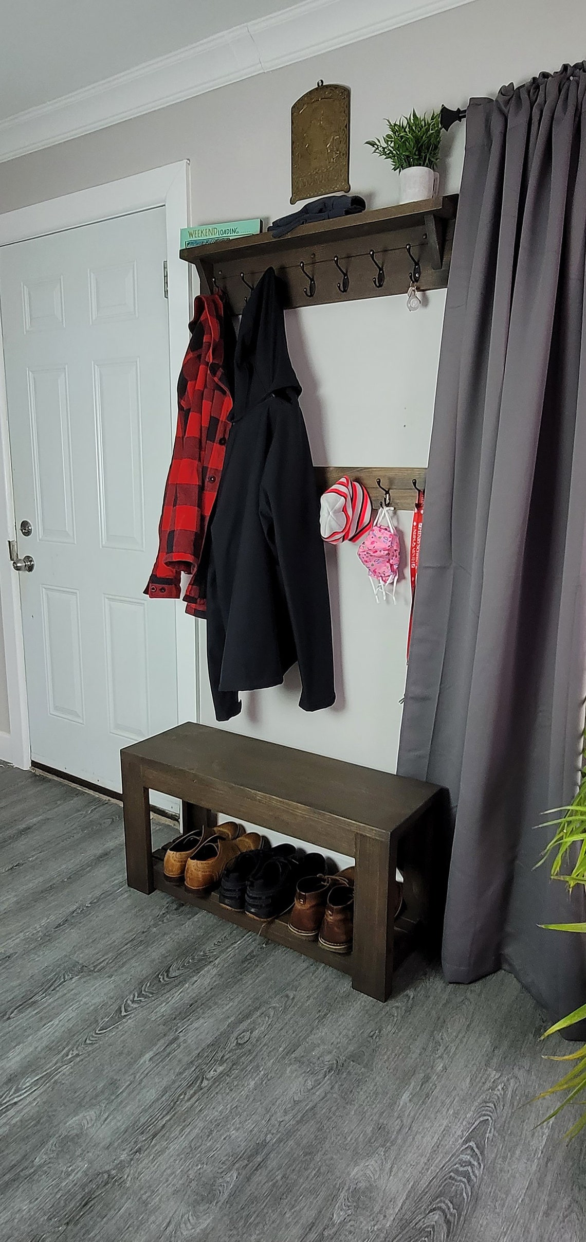 Banco de entrada con estante Banco de entrada moderno | Etsy