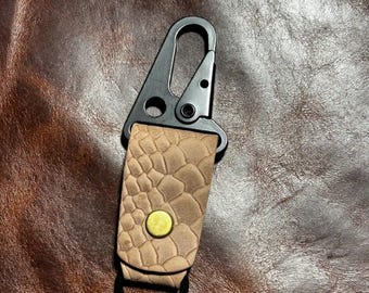 genuine leather keychain snakeskin print