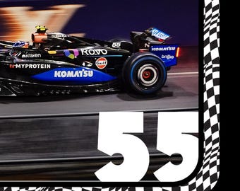 Carlos Sainz Las Vegas GP Sticker – F1 Race Car Photo