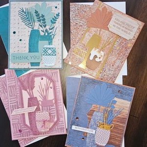 Tarjetas de agradecimiento hechas a mano - varios colores - Stampin Up \ Elegance designs