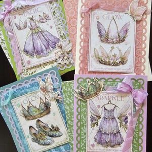 Motifs fantaisistes de boutique de fées - Cartes de correspondance vierges faites main - lot de 4