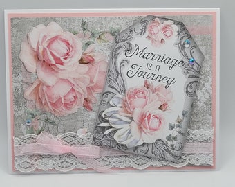 Handmade "Marriage is a Journey" wedding greeting card