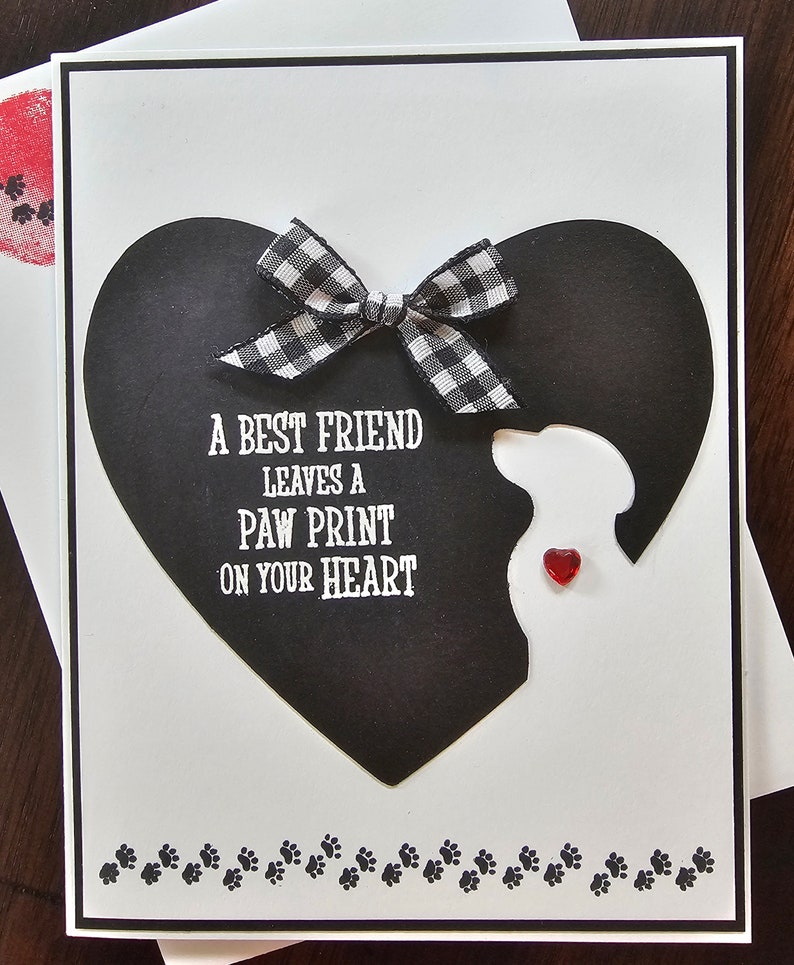 Loss of Dog - Pet Sympathy Handmade Greeting Card - Paw Prints on Your ...