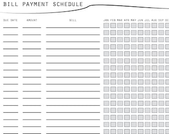 bill payment sheet etsy