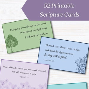 Printable Bible Verse Cards Scripture Memory Prayer Cards - Etsy