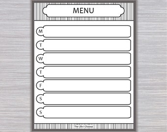 weekly menu dry erase board dinner planning supper planner etsy