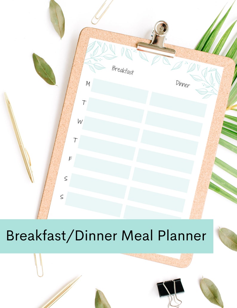 Weekly Meal Planner Printable Menu Planner Template Breakfast and ...