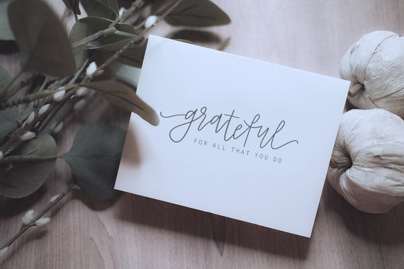 Hand Lettered Stamp | Grateful Stamp | Grateful for all that you do